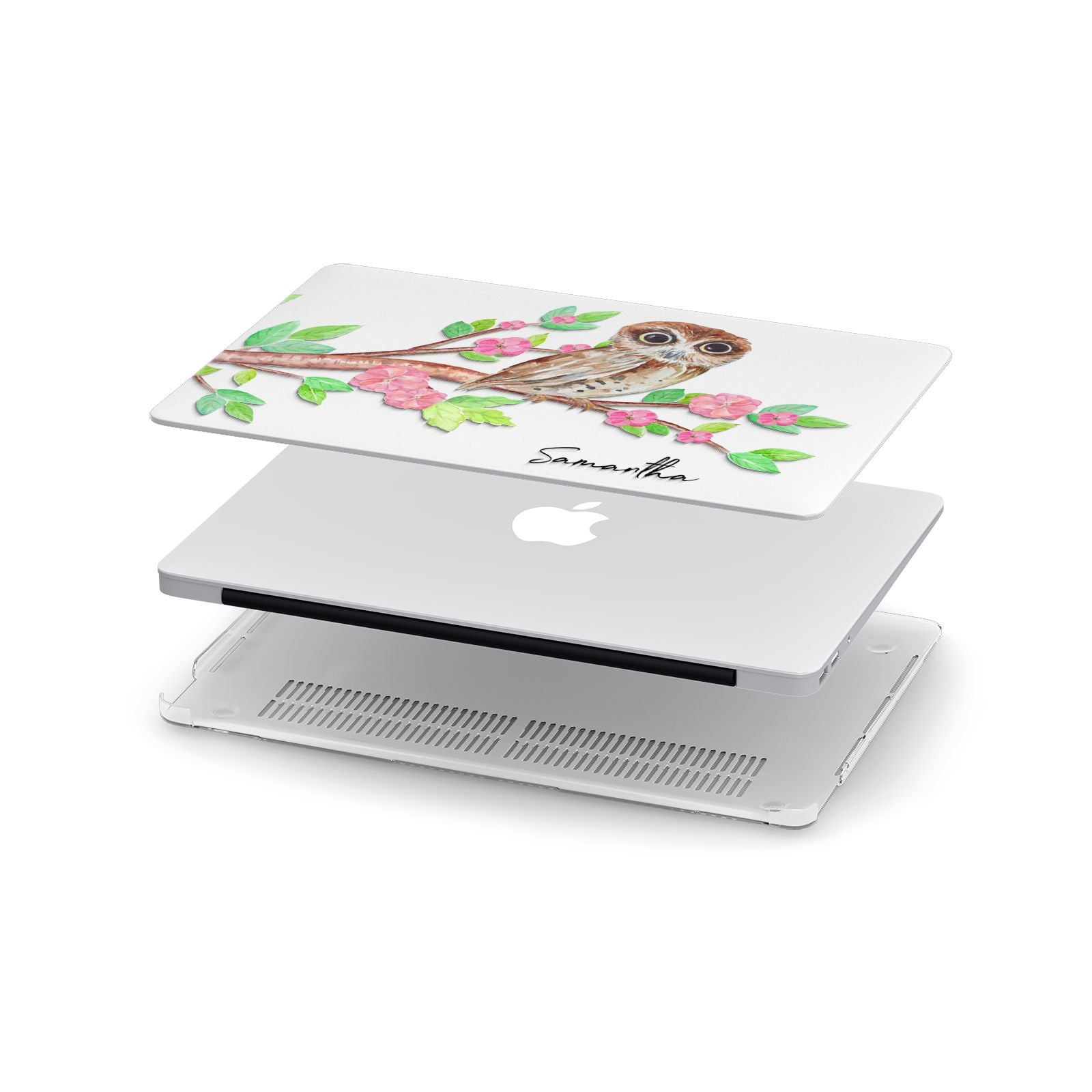Personalised Owl Apple MacBook Case in Detail