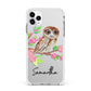 Personalised Owl Apple iPhone 11 Pro Max in Silver with White Impact Case