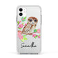 Personalised Owl Apple iPhone 11 in White with White Impact Case