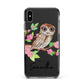 Personalised Owl Apple iPhone Xs Max Impact Case Black Edge on Black Phone