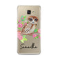 Personalised Owl Samsung Galaxy A7 2016 Case on gold phone