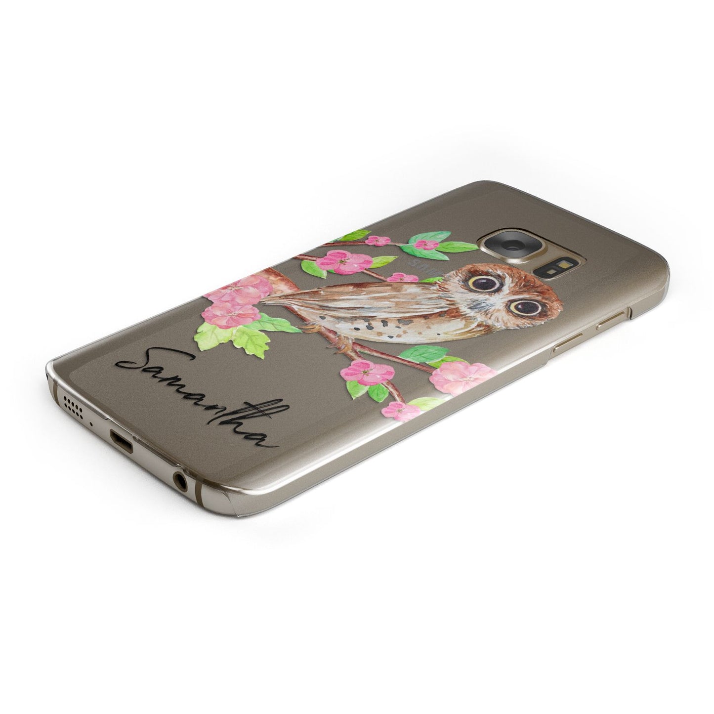 Personalised Owl Samsung Galaxy Case Bottom Cutout