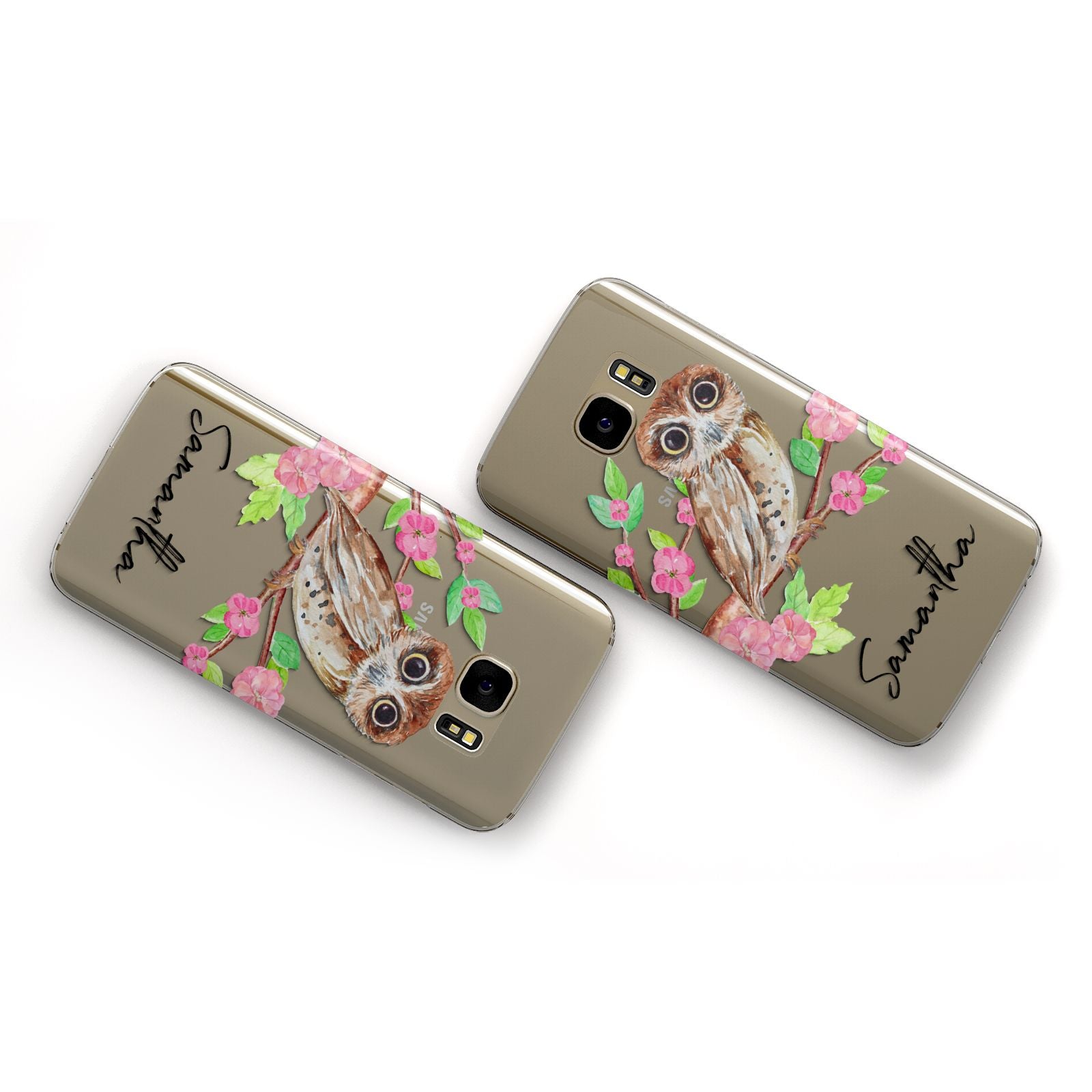Personalised Owl Samsung Galaxy Case Flat Overview