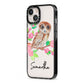 Personalised Owl iPhone 13 Black Impact Case Side Angle on Silver phone