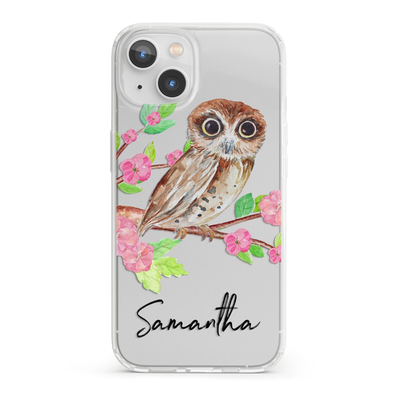 Personalised Owl iPhone 13 Clear Bumper Case