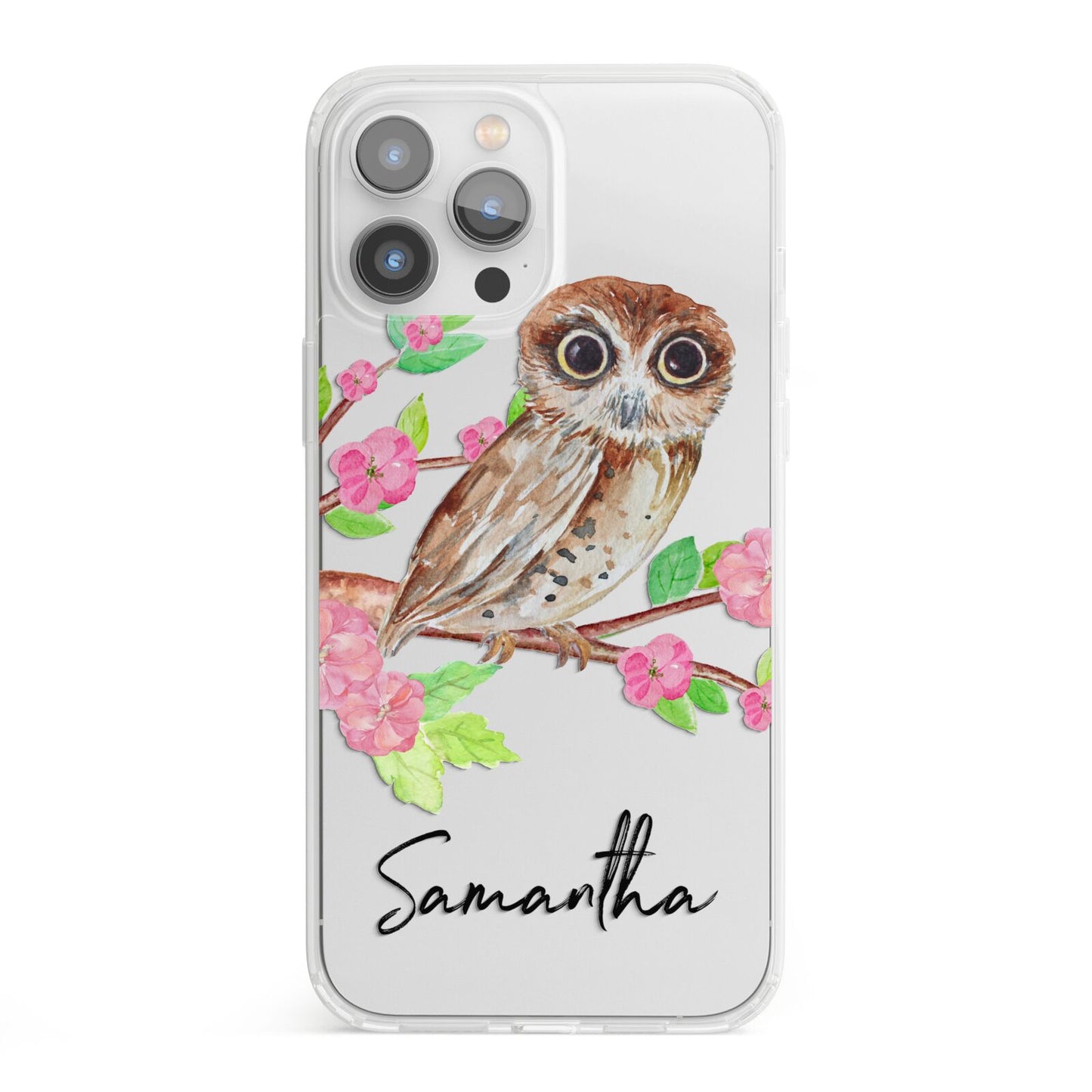 Personalised Owl iPhone 13 Pro Max Clear Bumper Case