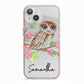 Personalised Owl iPhone 13 TPU Impact Case with Pink Edges