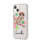 Personalised Owl iPhone 14 Clear Tough Case Starlight Angled Image