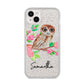 Personalised Owl iPhone 14 Plus Glitter Tough Case Starlight
