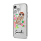 Personalised Owl iPhone 14 Pro Max Clear Tough Case Silver Angled Image