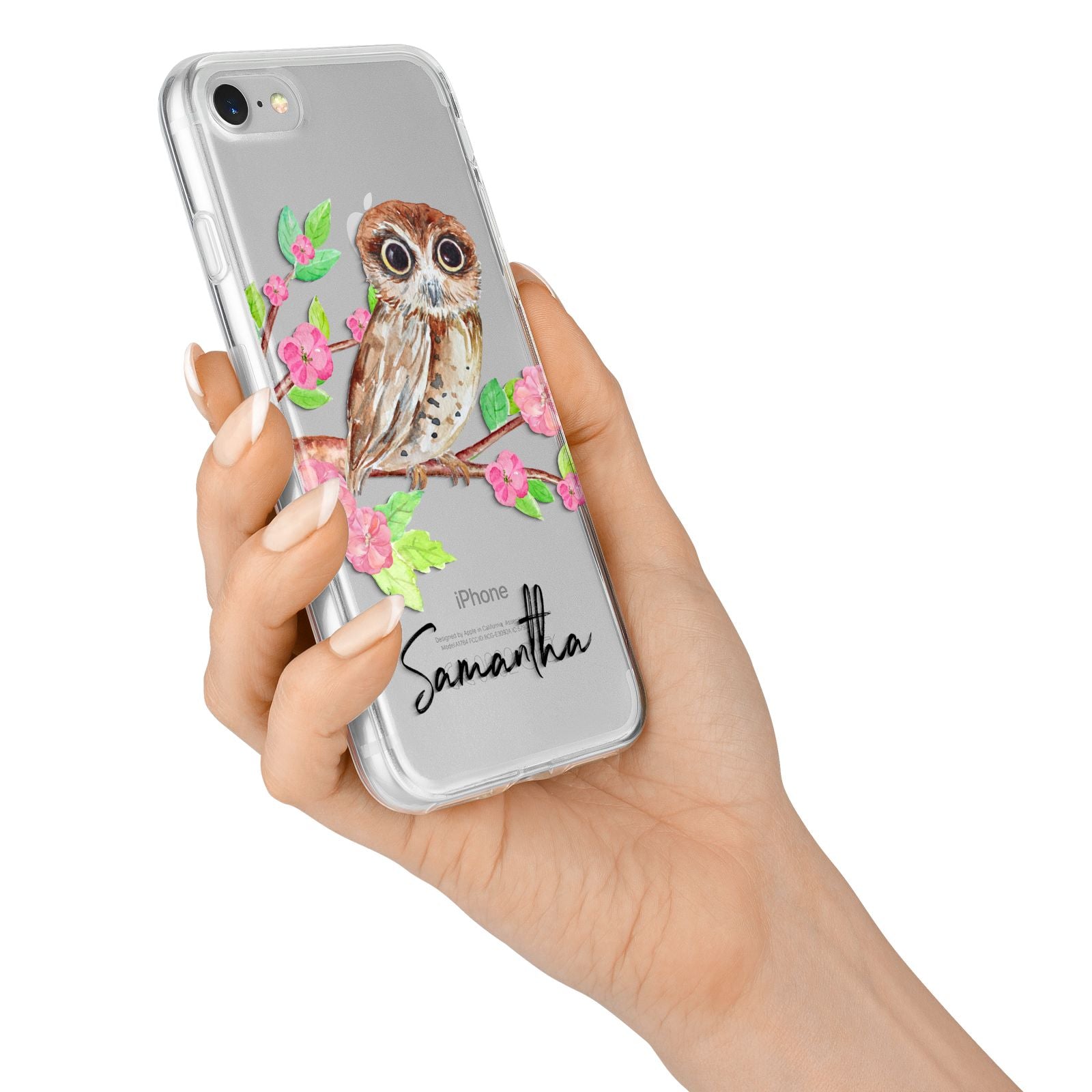 Personalised Owl iPhone 7 Bumper Case on Silver iPhone Alternative Image