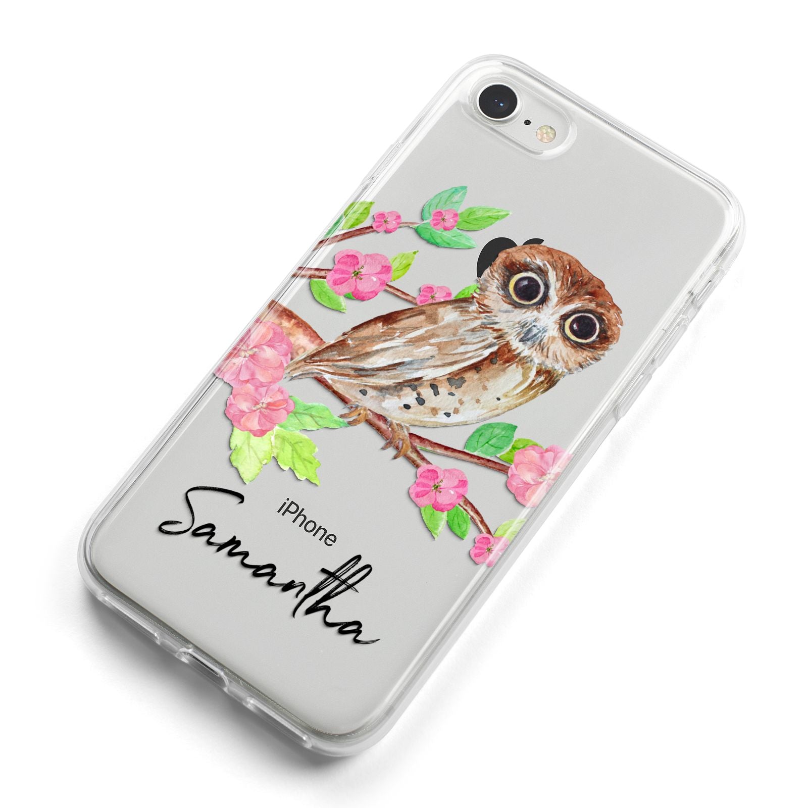 Personalised Owl iPhone 8 Bumper Case on Silver iPhone Alternative Image