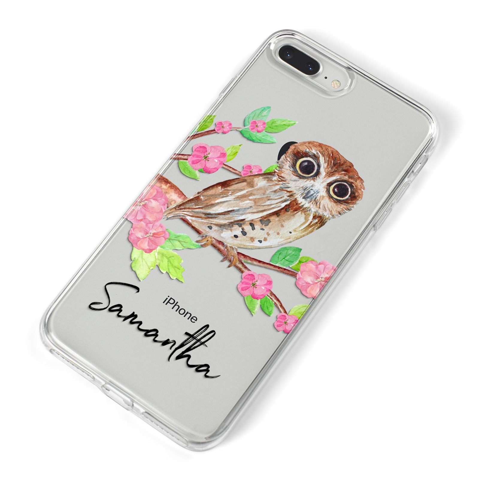 Personalised Owl iPhone 8 Plus Bumper Case on Silver iPhone Alternative Image