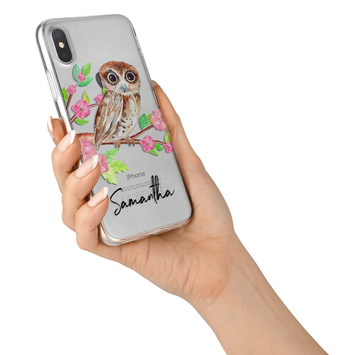 Personalised Owl iPhone X Bumper Case on Silver iPhone Alternative Image 2