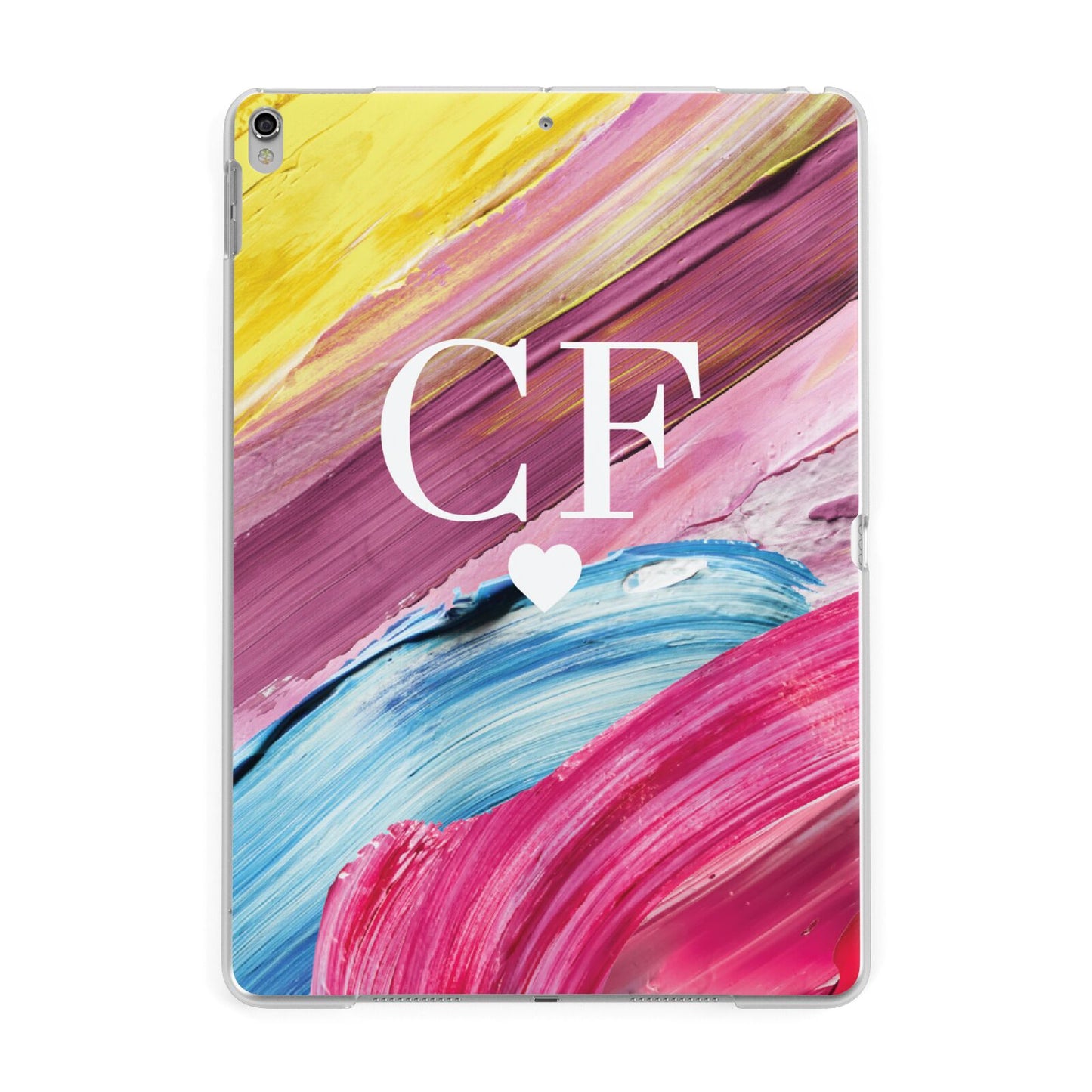 Personalised Paint Brush Initials Apple iPad Silver Case