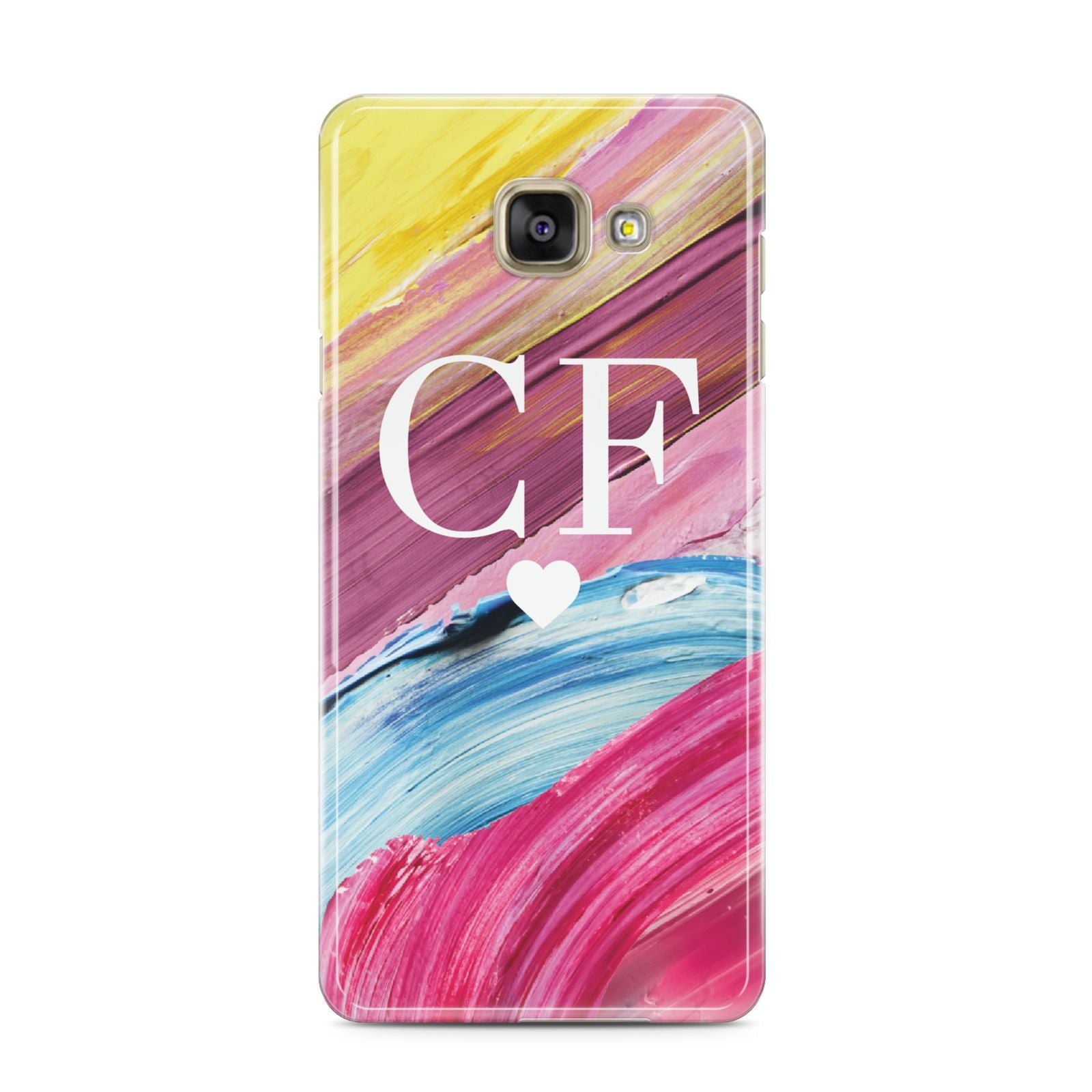 Personalised Paint Brush Initials Samsung Galaxy A3 2016 Case on gold phone