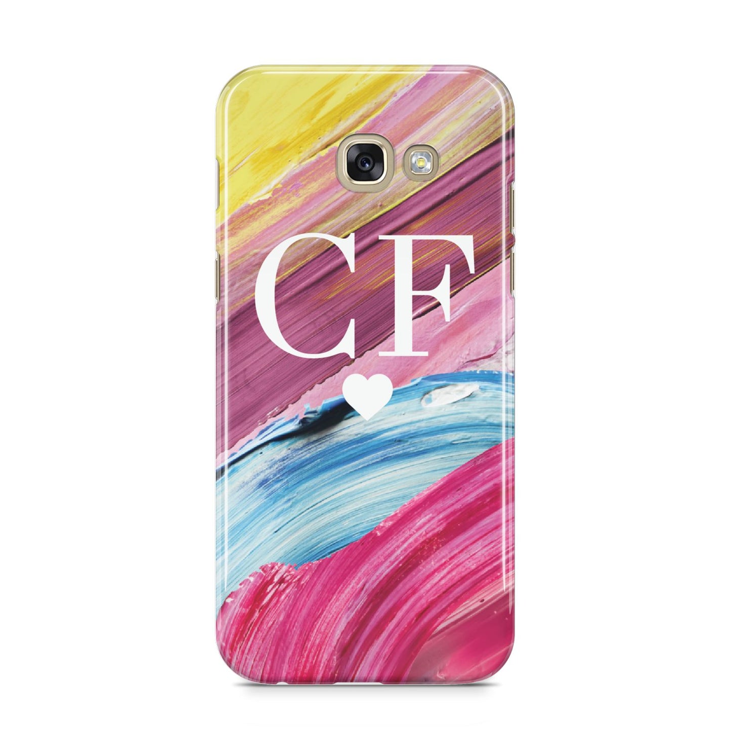 Personalised Paint Brush Initials Samsung Galaxy A5 2017 Case on gold phone