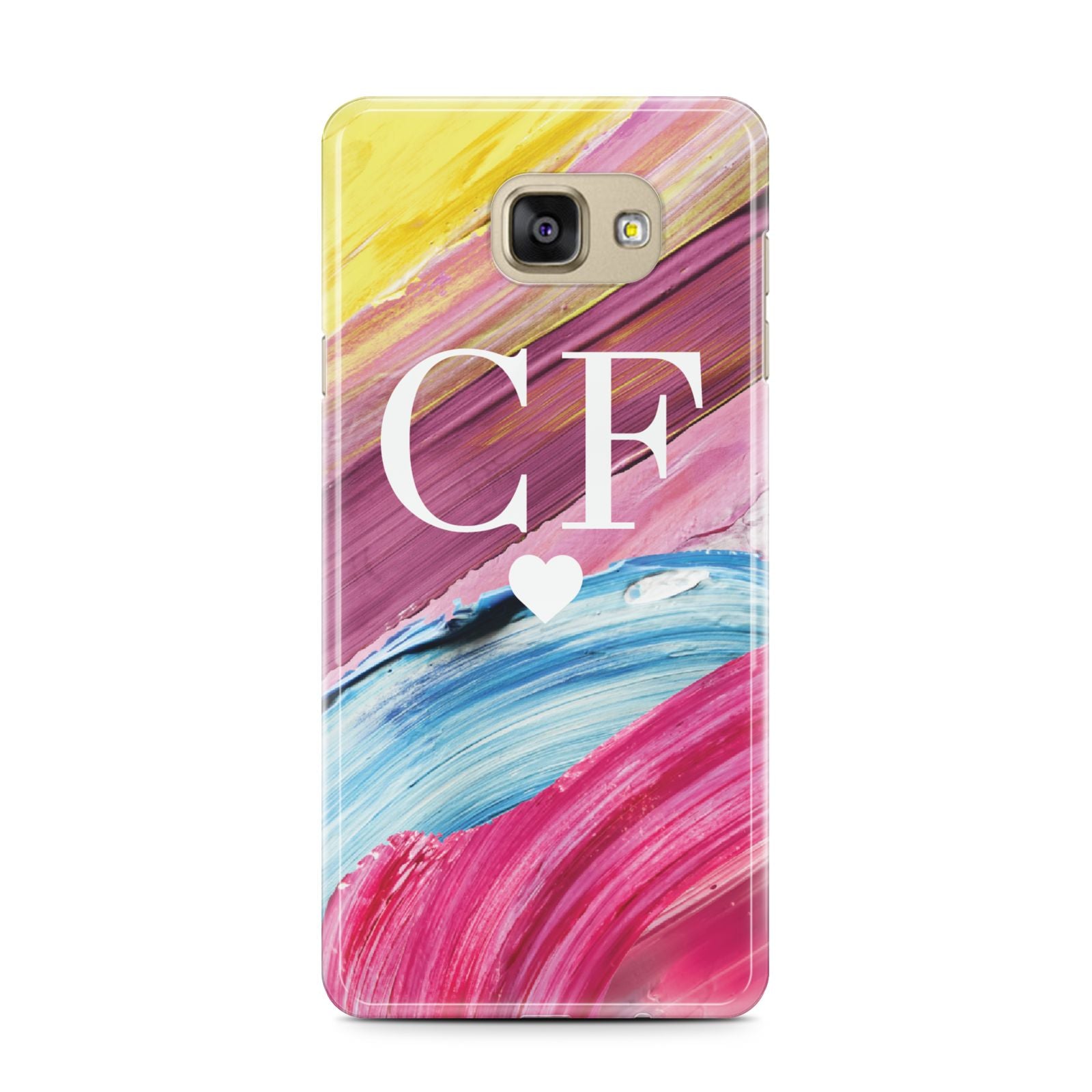 Personalised Paint Brush Initials Samsung Galaxy A7 2016 Case on gold phone