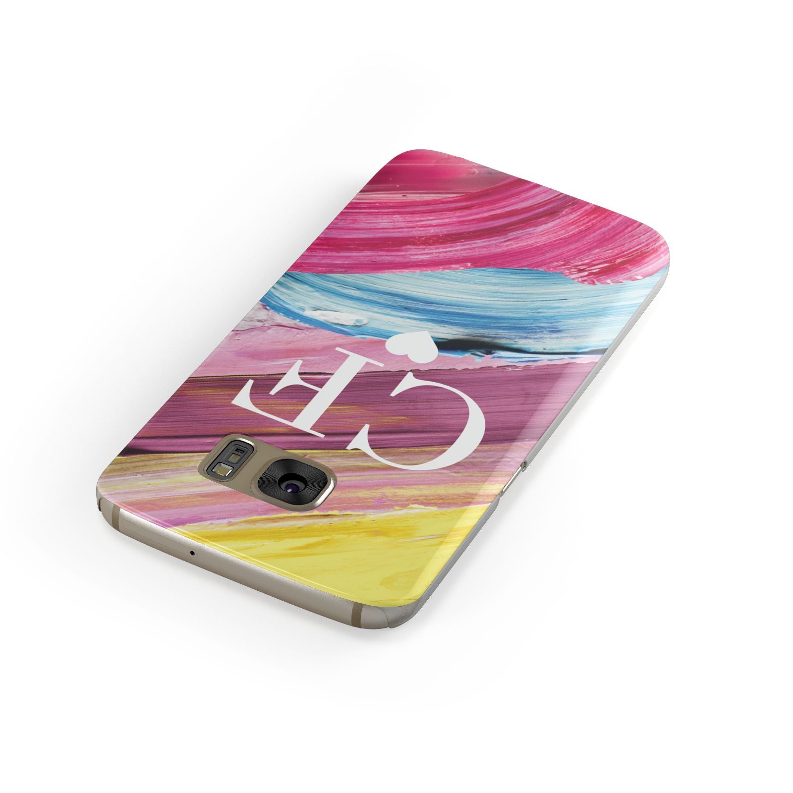 Personalised Paint Brush Initials Samsung Galaxy Case Front Close Up