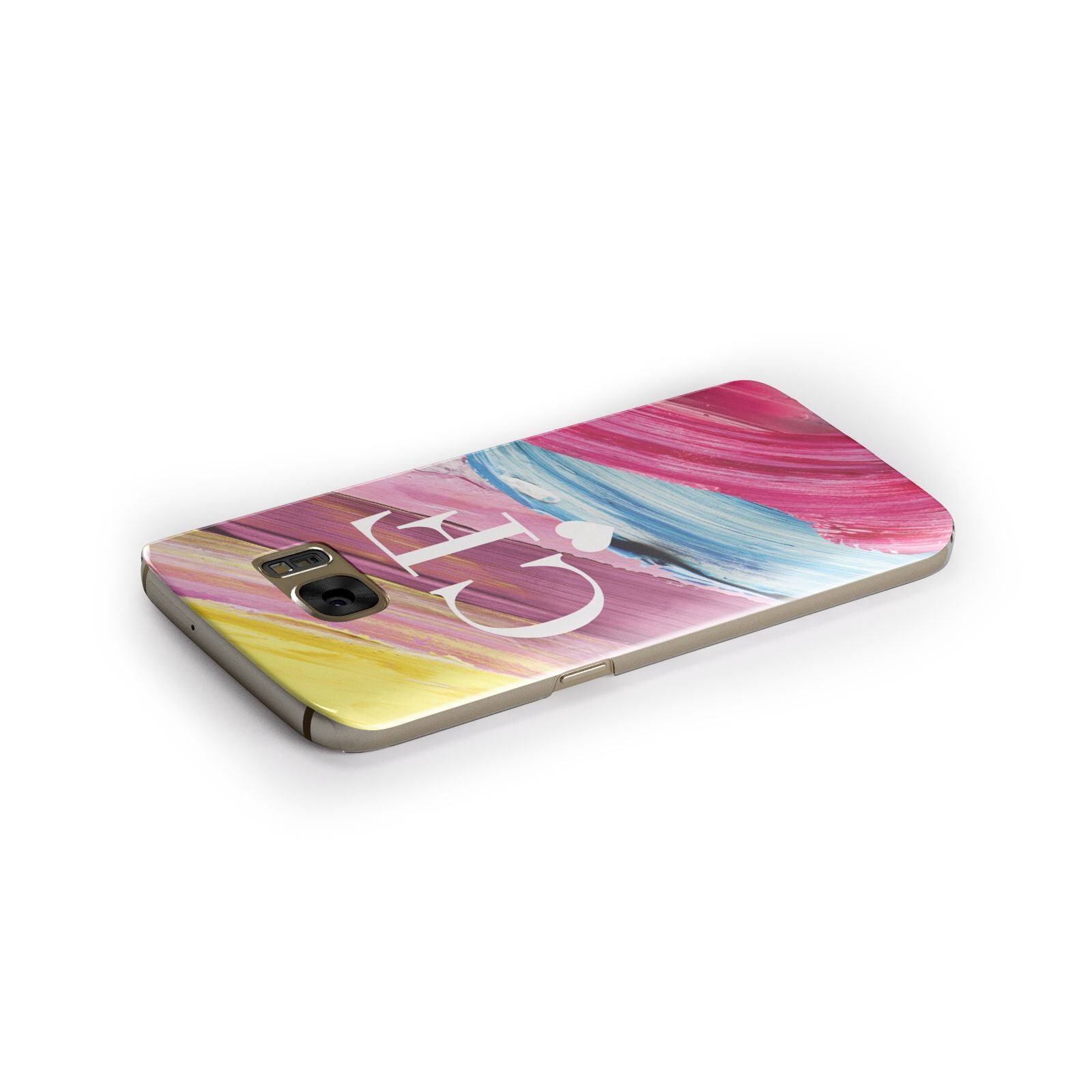Personalised Paint Brush Initials Samsung Galaxy Case Side Close Up