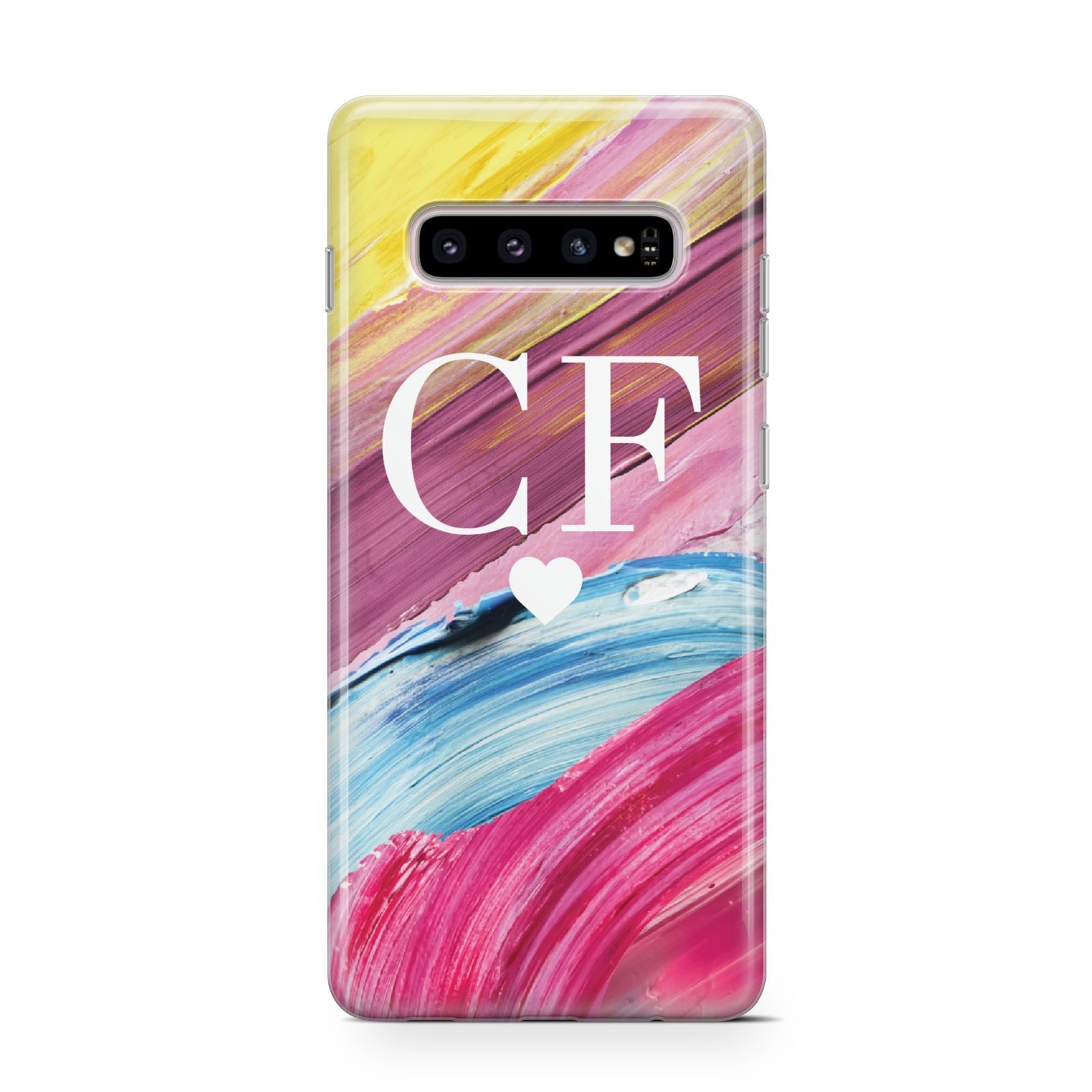 Personalised Paint Brush Initials Samsung Galaxy S10 Case