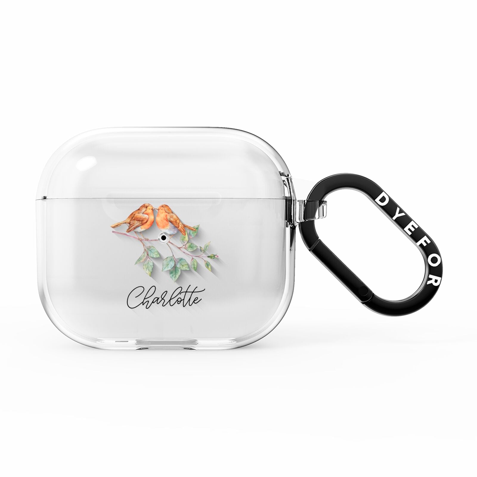 Personalised Pair of Robins AirPods Clear Case 3rd Gen