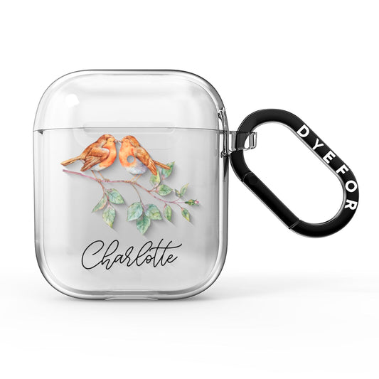 Personalised Pair of Robins AirPods Clear Case