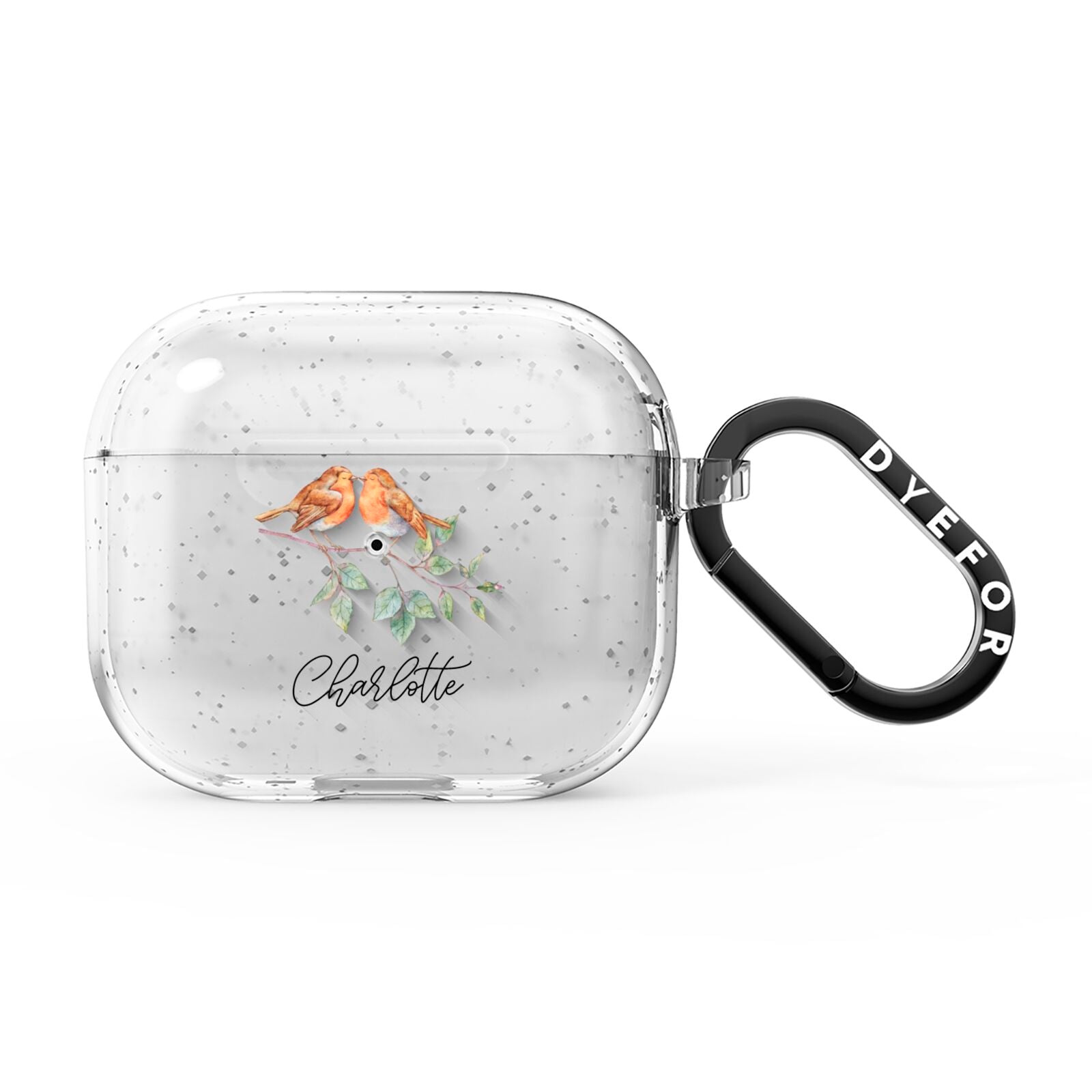 Personalised Pair of Robins AirPods Glitter Case 3rd Gen