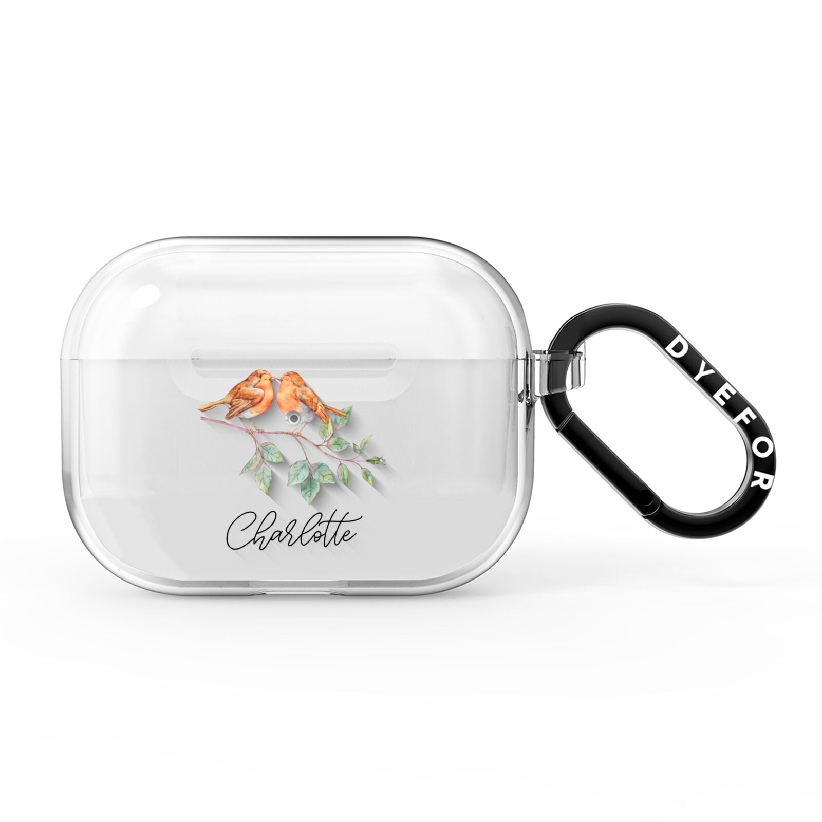 Personalised Pair of Robins AirPods Pro Clear Case