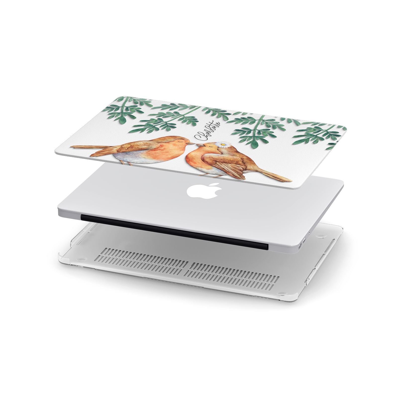 Personalised Pair of Robins Apple MacBook Case in Detail