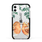 Personalised Pair of Robins Apple iPhone 11 in White with Black Impact Case