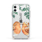 Personalised Pair of Robins Apple iPhone 11 in White with White Impact Case
