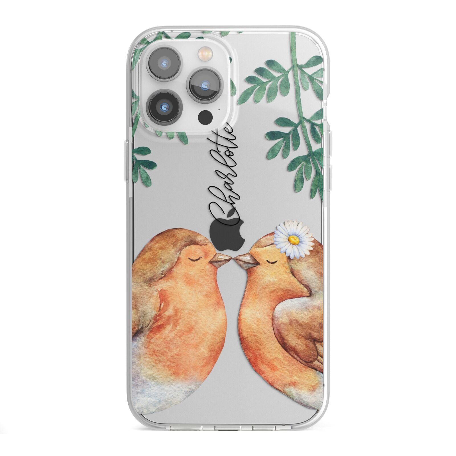 Personalised Pair of Robins iPhone 13 Pro Max TPU Impact Case with White Edges