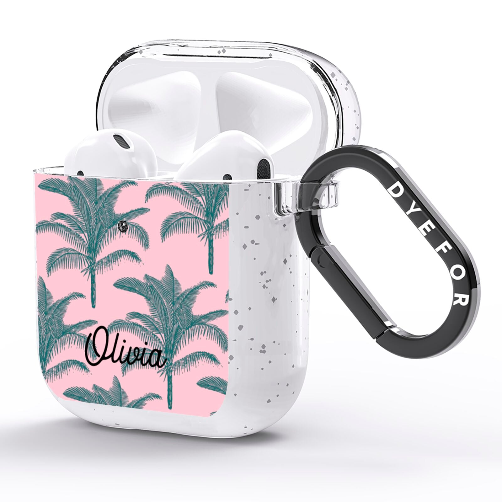 Personalised Palm AirPods Glitter Case Side Image