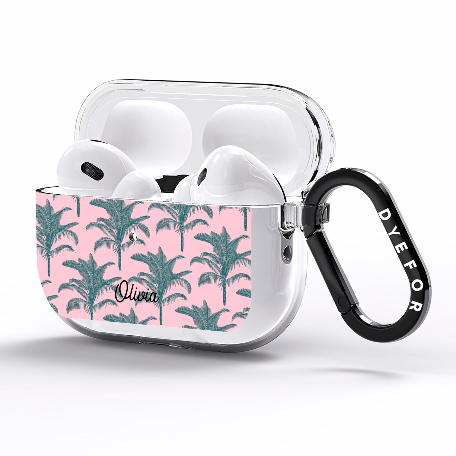 Personalised Palm AirPods Pro Clear Case Side Image