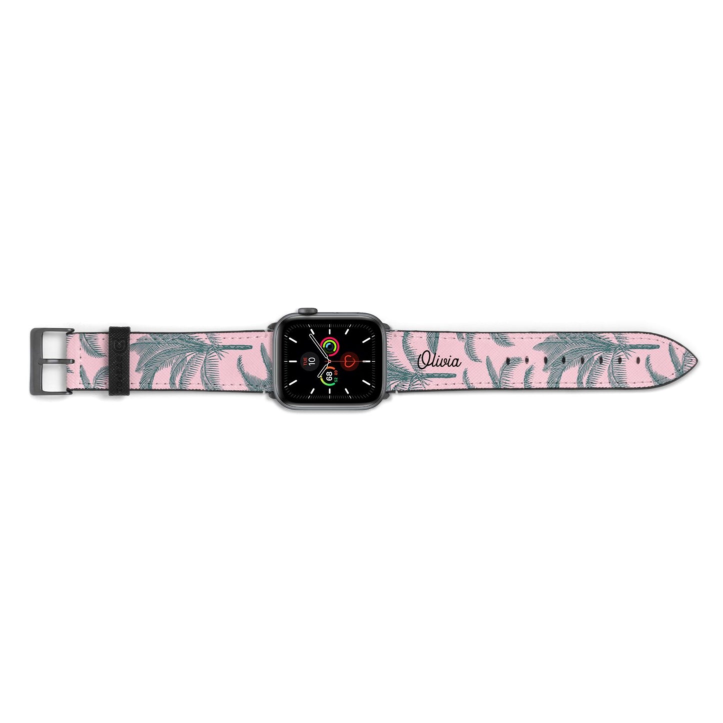 Personalised Palm Apple Watch Strap Landscape Image Space Grey Hardware