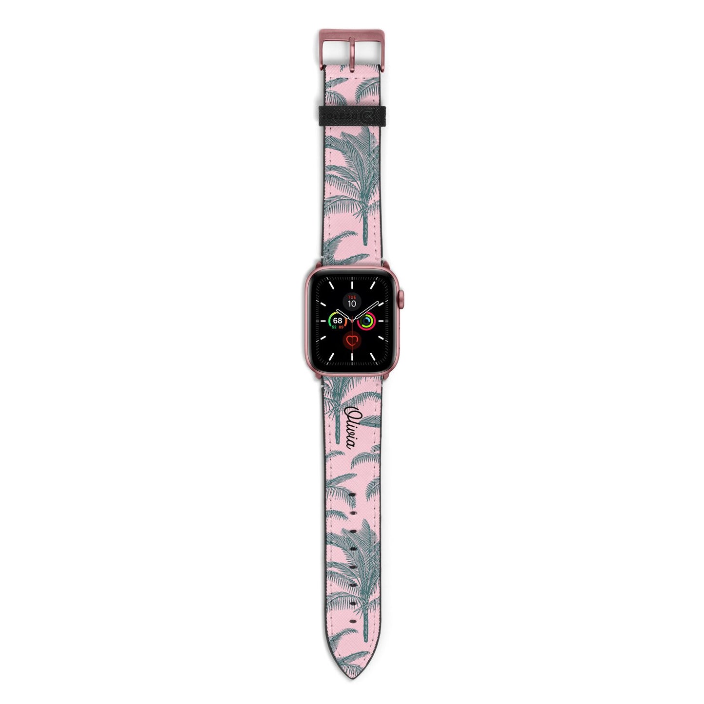 Personalised Palm Apple Watch Strap with Rose Gold Hardware