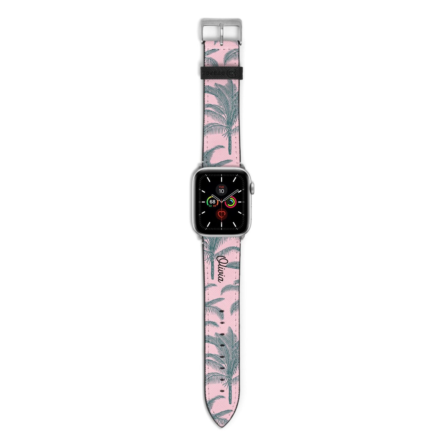 Personalised Palm Apple Watch Strap with Silver Hardware