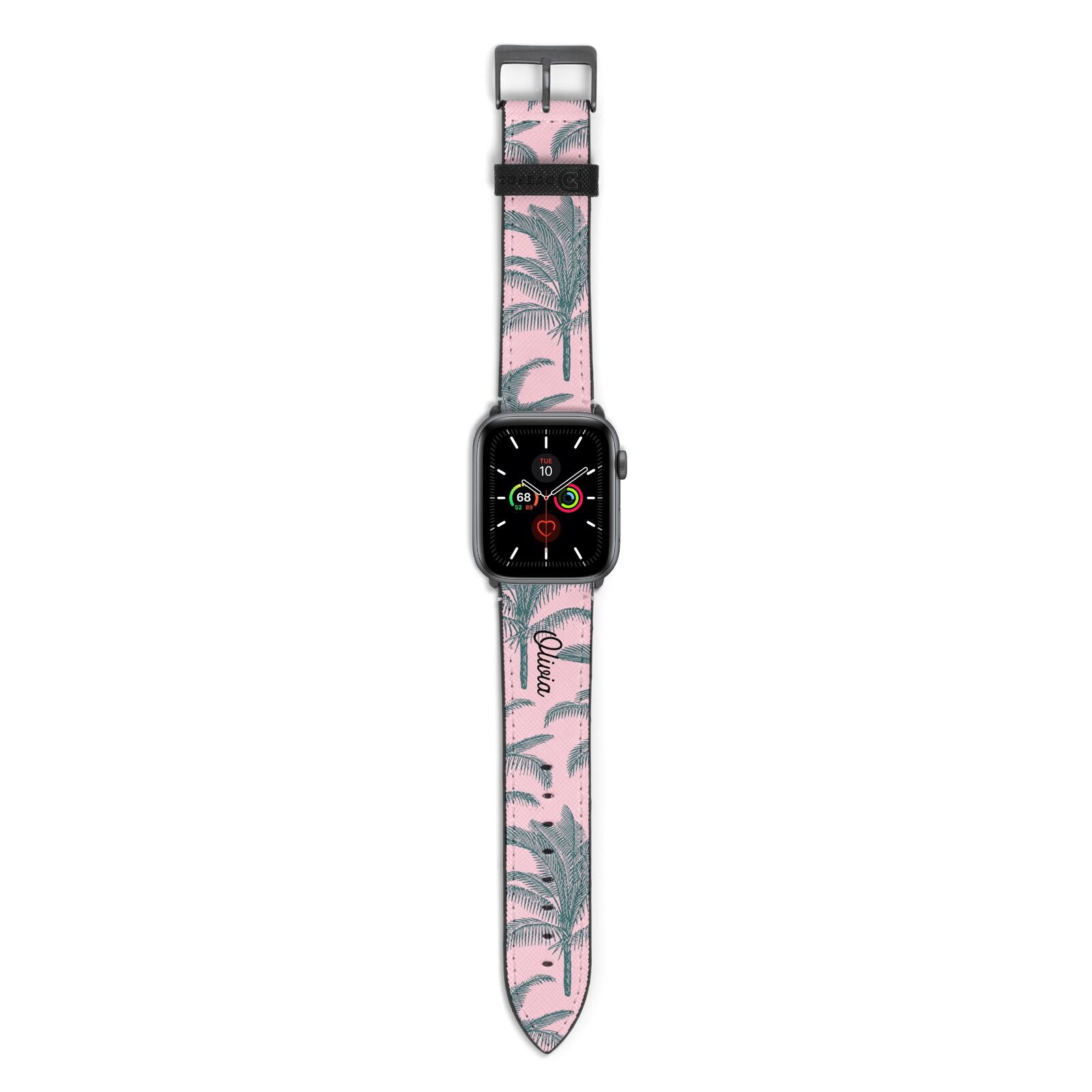 Personalised Palm Apple Watch Strap with Space Grey Hardware
