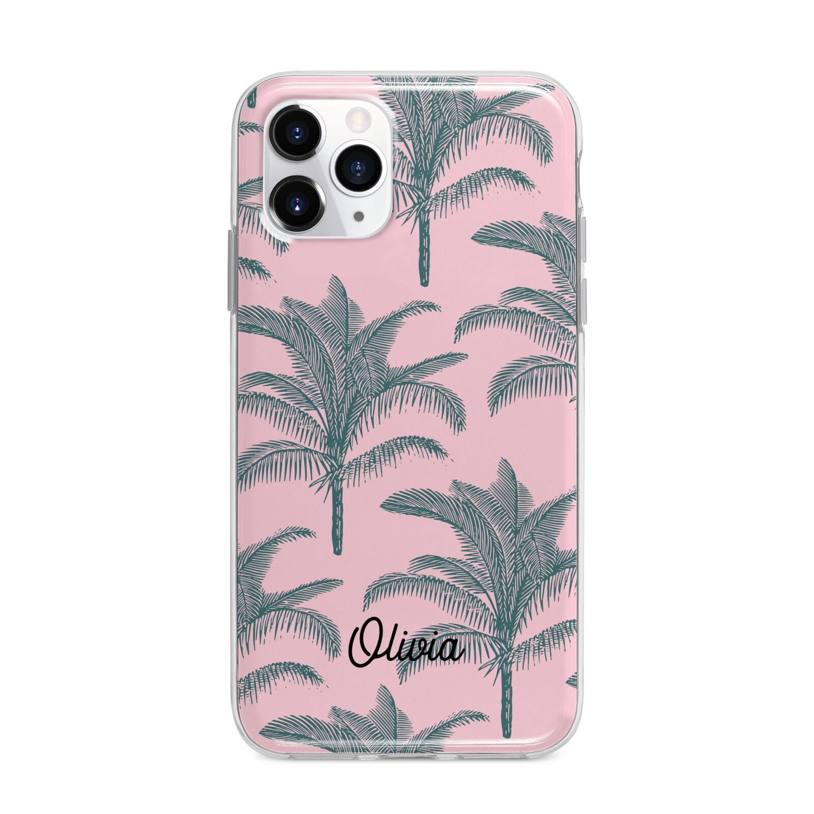 Personalised Palm Apple iPhone 11 Pro Max in Silver with Bumper Case