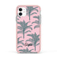 Personalised Palm Apple iPhone 11 in White with Pink Impact Case
