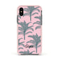 Personalised Palm Apple iPhone Xs Impact Case Pink Edge on Black Phone