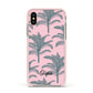Personalised Palm Apple iPhone Xs Impact Case Pink Edge on Gold Phone
