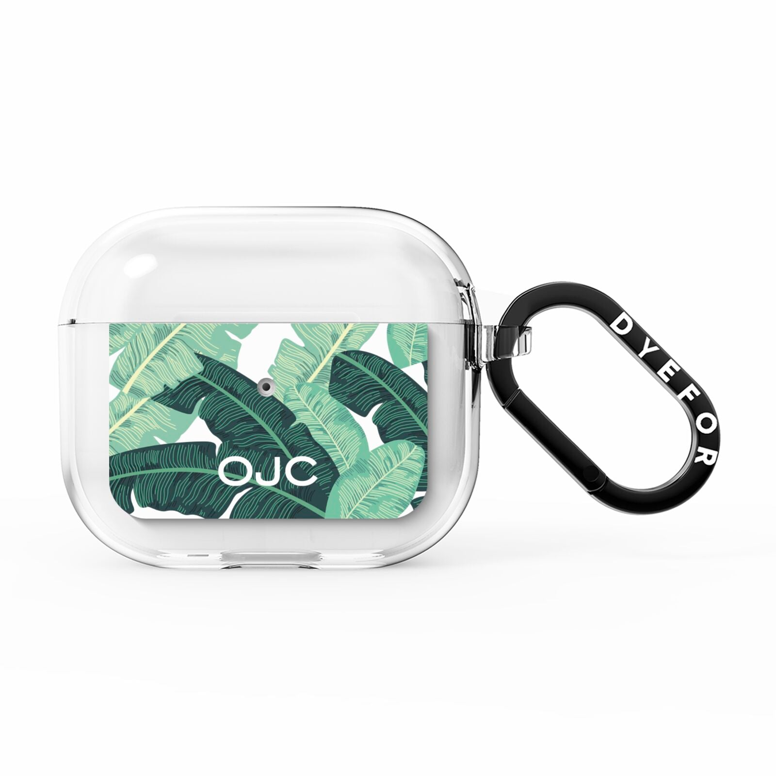 Personalised Palm Banana Leaf AirPods Clear Case 3rd Gen