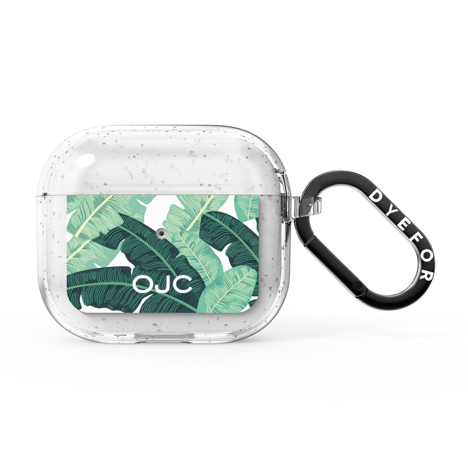 Personalised Palm Banana Leaf AirPods Glitter Case 3rd Gen