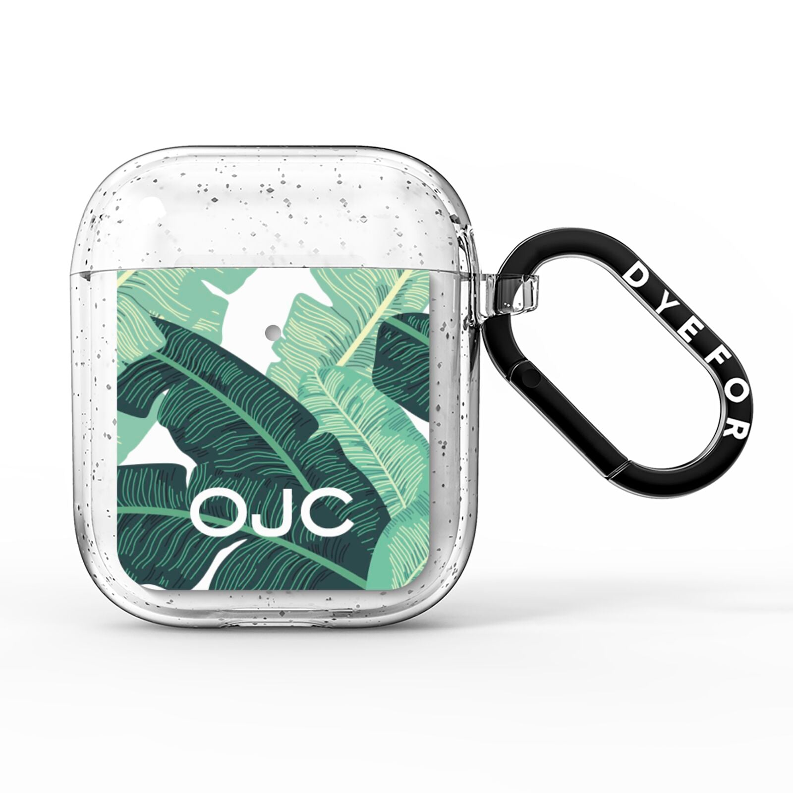 Personalised Palm Banana Leaf AirPods Glitter Case