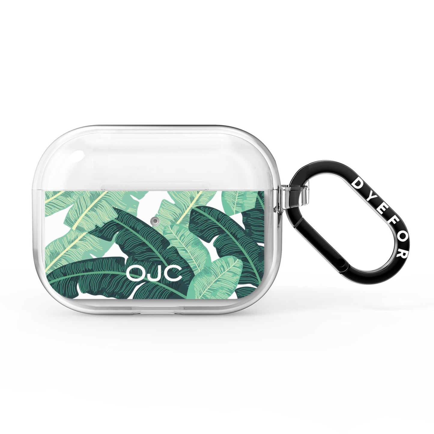Personalised Palm Banana Leaf AirPods Pro Clear Case