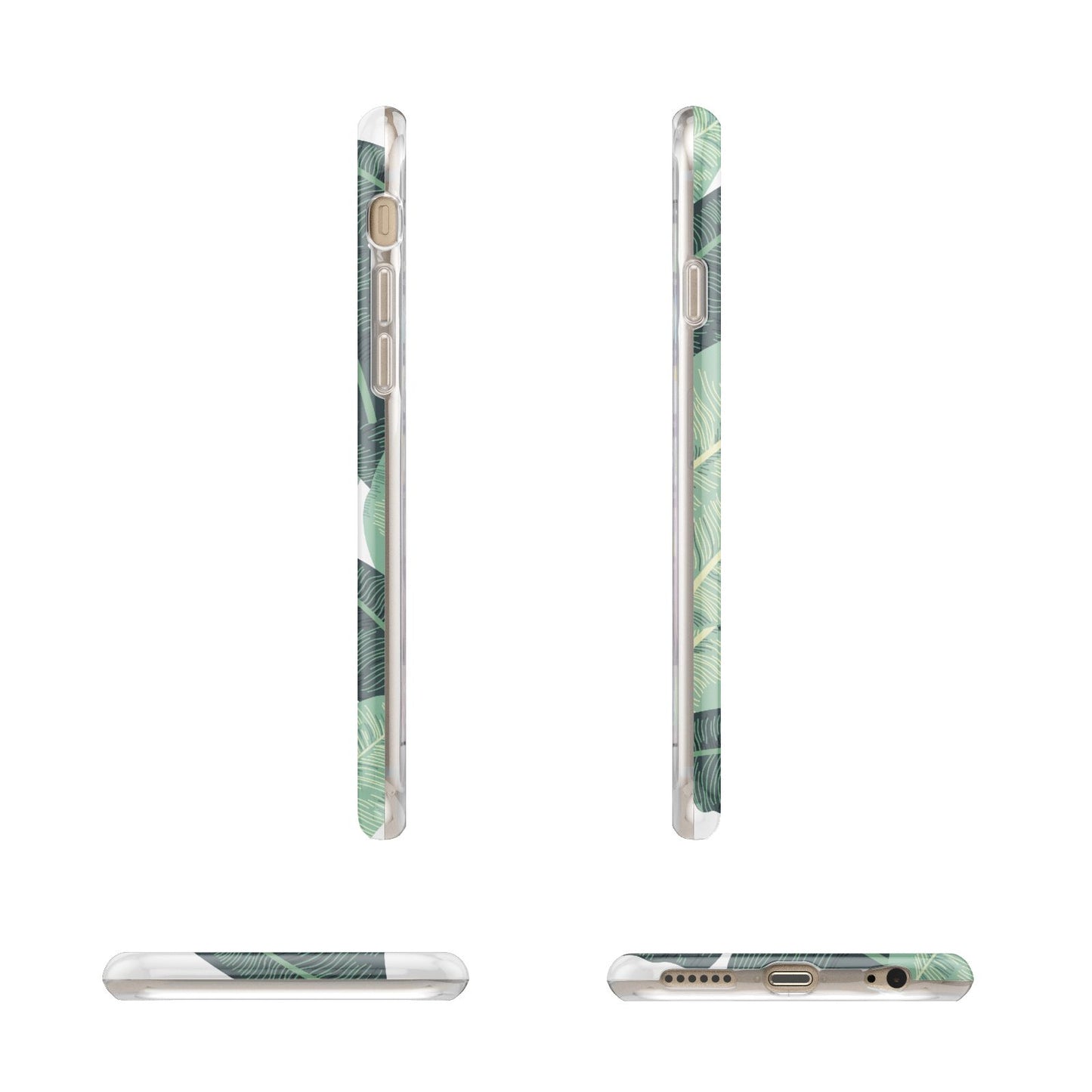 Personalised Palm Banana Leaf Apple iPhone 6 3D Wrap Tough Case Alternative Image Angles