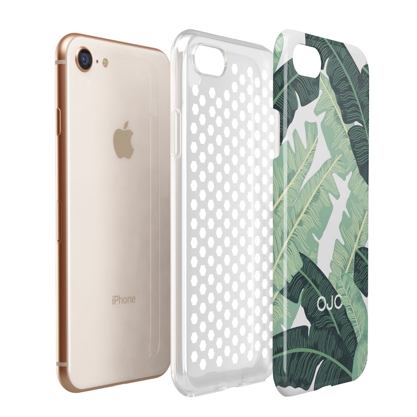 Personalised Palm Banana Leaf Apple iPhone 7 8 3D Tough Case Expanded View