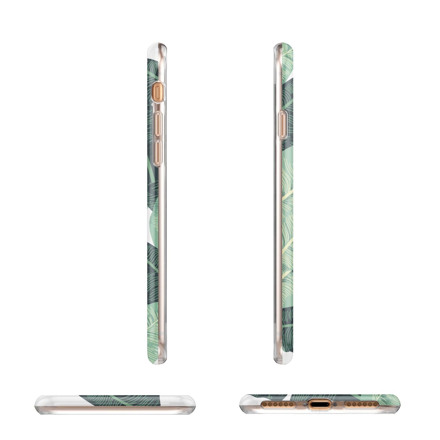 Personalised Palm Banana Leaf Apple iPhone 7 8 3D Wrap Tough Case Alternative Image Angles